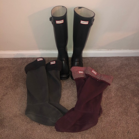 Hunter Shoes - Hunter Boots with Two Pairs of Hunter Boot Socks